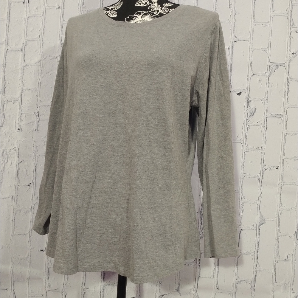 Faded Glory Gray Long Sleeve Tunic Top 1X